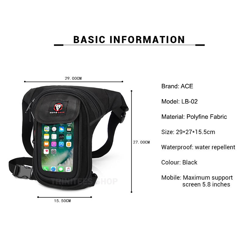 Motorcycle Drop Leg Bag Waterproof Touch Screen Phone Bag Safety gear Moto Bags的图片