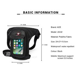 Picture of Motorcycle Drop Leg Bag Waterproof Touch Screen Phone Bag Safety gear Moto Bags