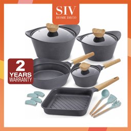 Picture of Siv 15 Pieces Non Stick Cookware Set Sticky Pots And Pans Aluminum Induction