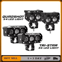 Picture of MOKOTO DOUBLE LAMP CREE QUADSHOT / TRI-STAR LED MINI DRIVING LIGHT FOR MOTORCYCLE AND CARS MOTO-46