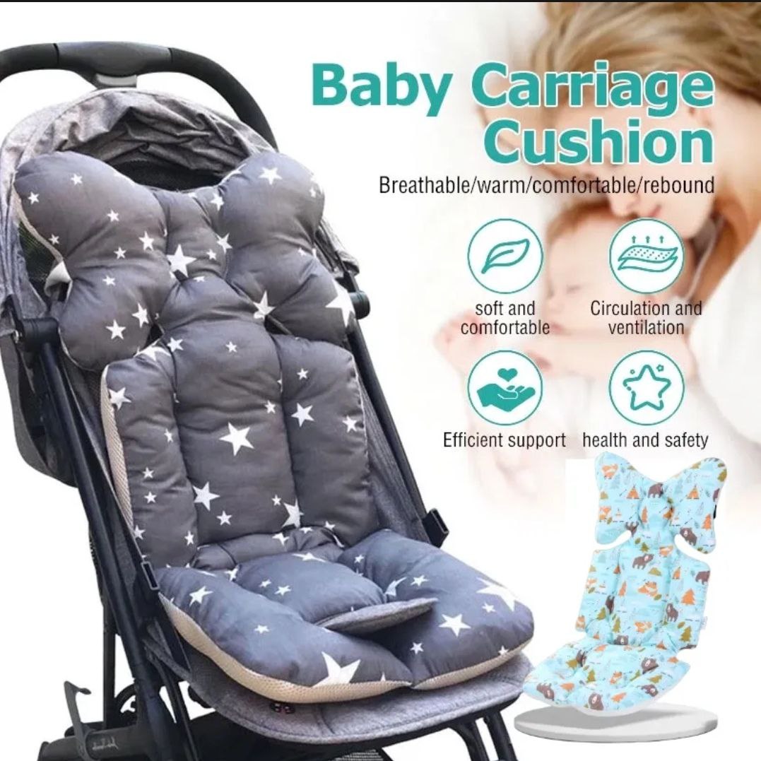 Baby Stroller Seat Pad Cotton Cushion Stroller Seat Covers Soft Thick Pram Car Seat Breathable Cushion Cover Pad Infant Comfortable Travel Stroller Pad的图片
