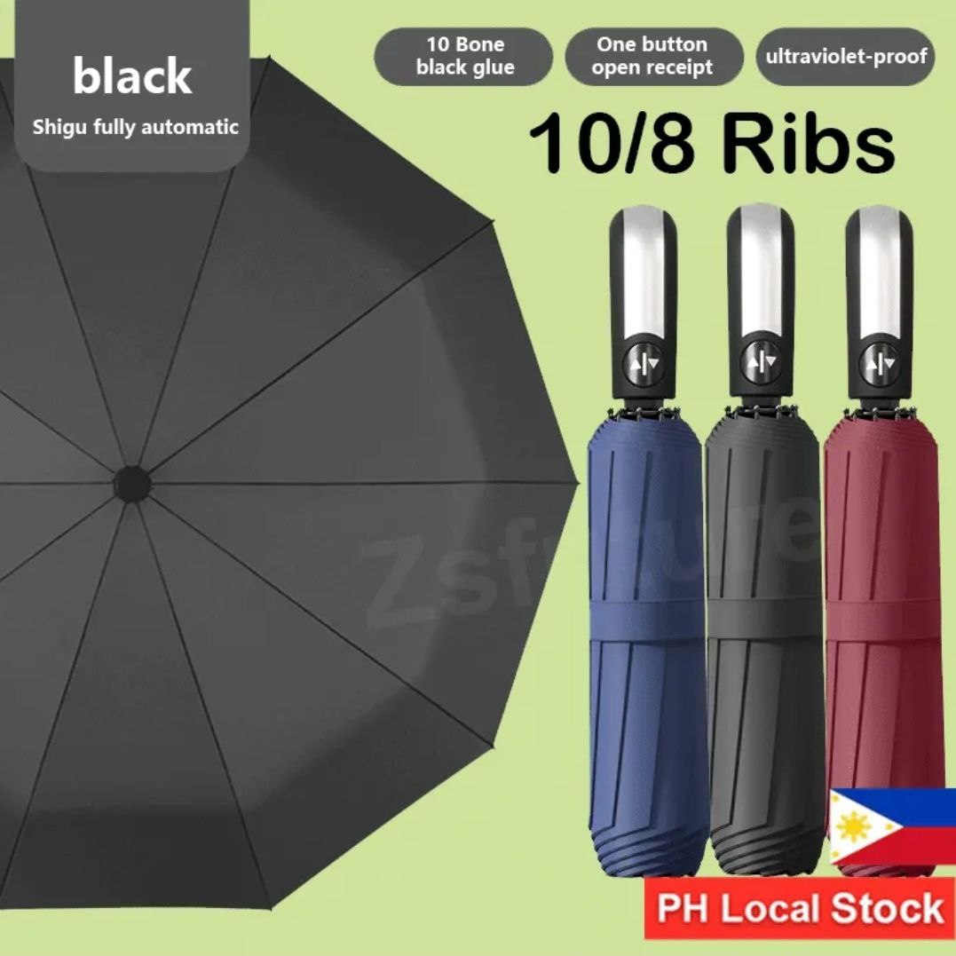 [PH Local Stock] Large Umbrella Strong Fully Automatic Sunshade Anti-UV Folding Umbrella的图片