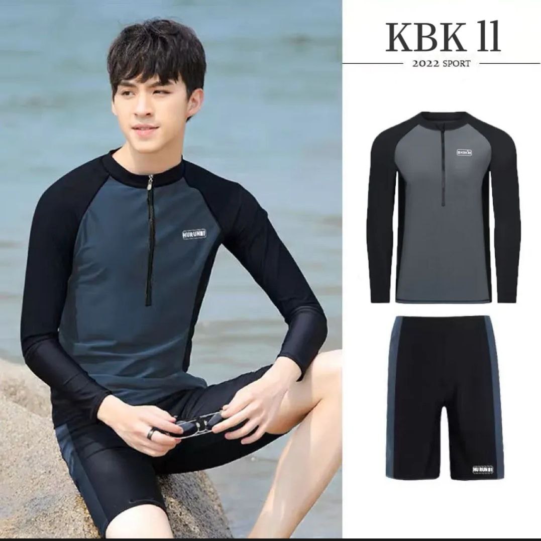 Men's Long Sleeve Rash Guard For Men Terno With Suit Fashion Men's Korean Design Swimwear Vacation Diving Suit 的图片