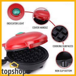 Picture of TOPSHOP Mini Electric Waffle Maker Non-Stick Pan Circular Bakeware Pancake Cookies Breakfast Machine