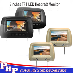 Picture of 7''TFT-LED HeadRest Monitor Dual Video Input, Wireless Remote Control