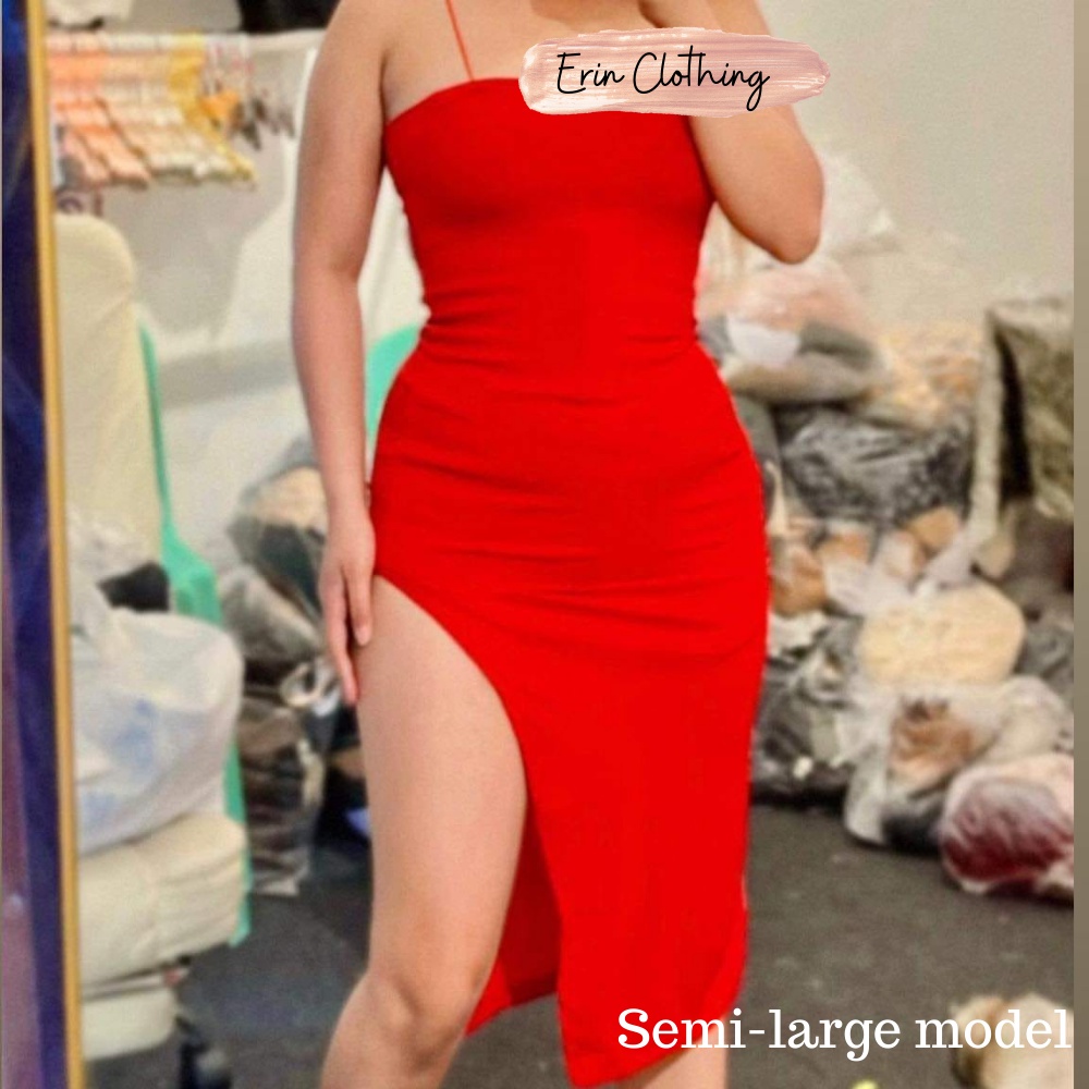 ERIN SARAH Long Strappy Slit Dress的图片