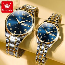 Picture of OLEVS Couple Watch Waterproof Quartz Original Stainless Steel Unfading Luminous Calendar Fashion Watch For Men and Women Woman