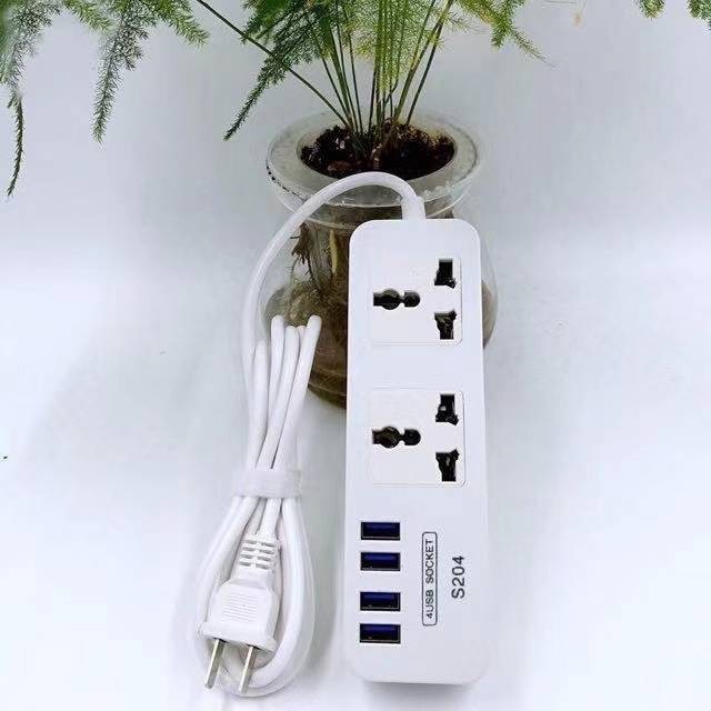 ACAI 5V-4A 4 USB Charging 2M with 3 Power Socket White的图片