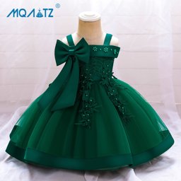 Picture of MQATZ Flower Ceremony 1st Birthday Dress For Baby Girl Clothing Baptism Princess Dress Girls Dresses Party Costume One Shoulder 0-3